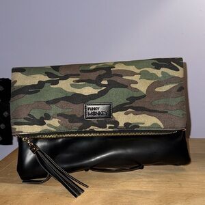 Funky Monkey Camouflage and Black Clutch
